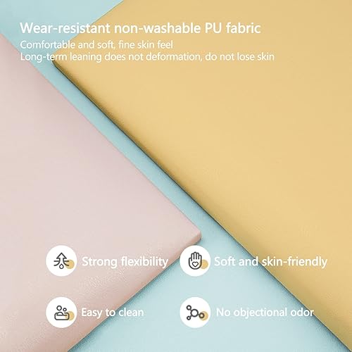 Miniatura 6 de Cabecera autoadhesiva 3D, alfombrilla de pared anticolisión, cojín de pared suave para dormitorio, paneles de pared insonorizados (color azul,