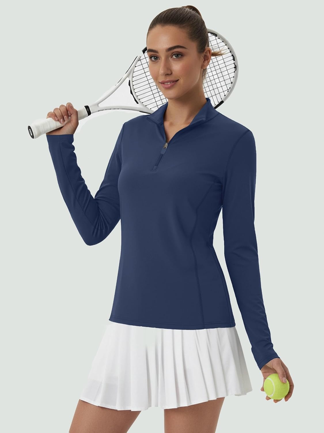 Womens 1/4 Zip Pullover Long Sleeve UPF 50+ Sun Protection SPF UV Shirts Quick Dry Athletic Tops