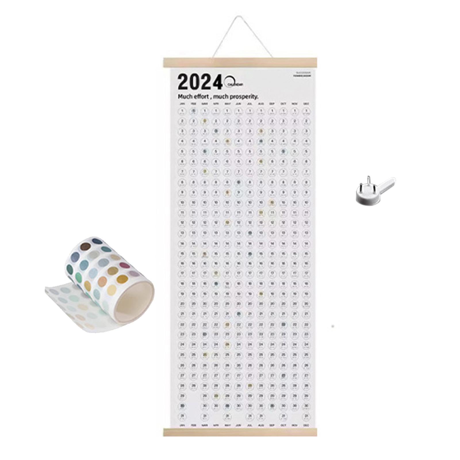 5er Set Wandkalender 2024 von Jan bis DEC Vertikaler Wochenkalender Terminplaner