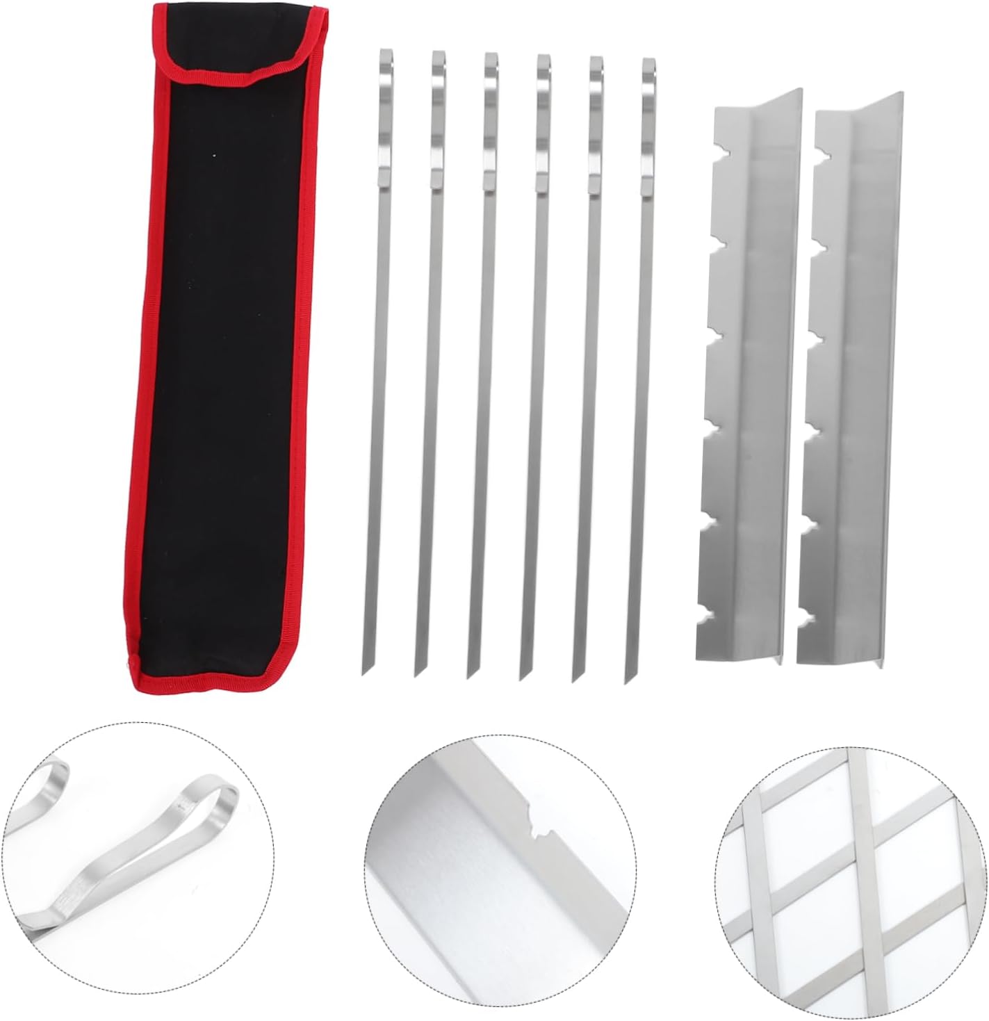 UPKOCH 1set Stainless Steel Kabob Skewers for Outdoor Grilling Reusable Bbq Meat Forks Compact Design Kebab Skewer Kit for Camping and Parties Easy to Clean and Lightweight