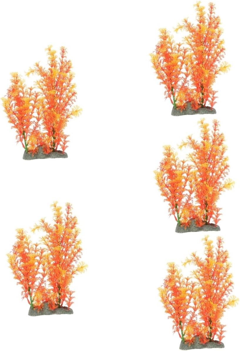 BESPORTBLE 5pcs Decorative Aquarium Grass Lifelike Artificial Plant for Home Tank Realistic Fish Tank Decor Easy-Care Landscape Grass for Office Home Aquariums