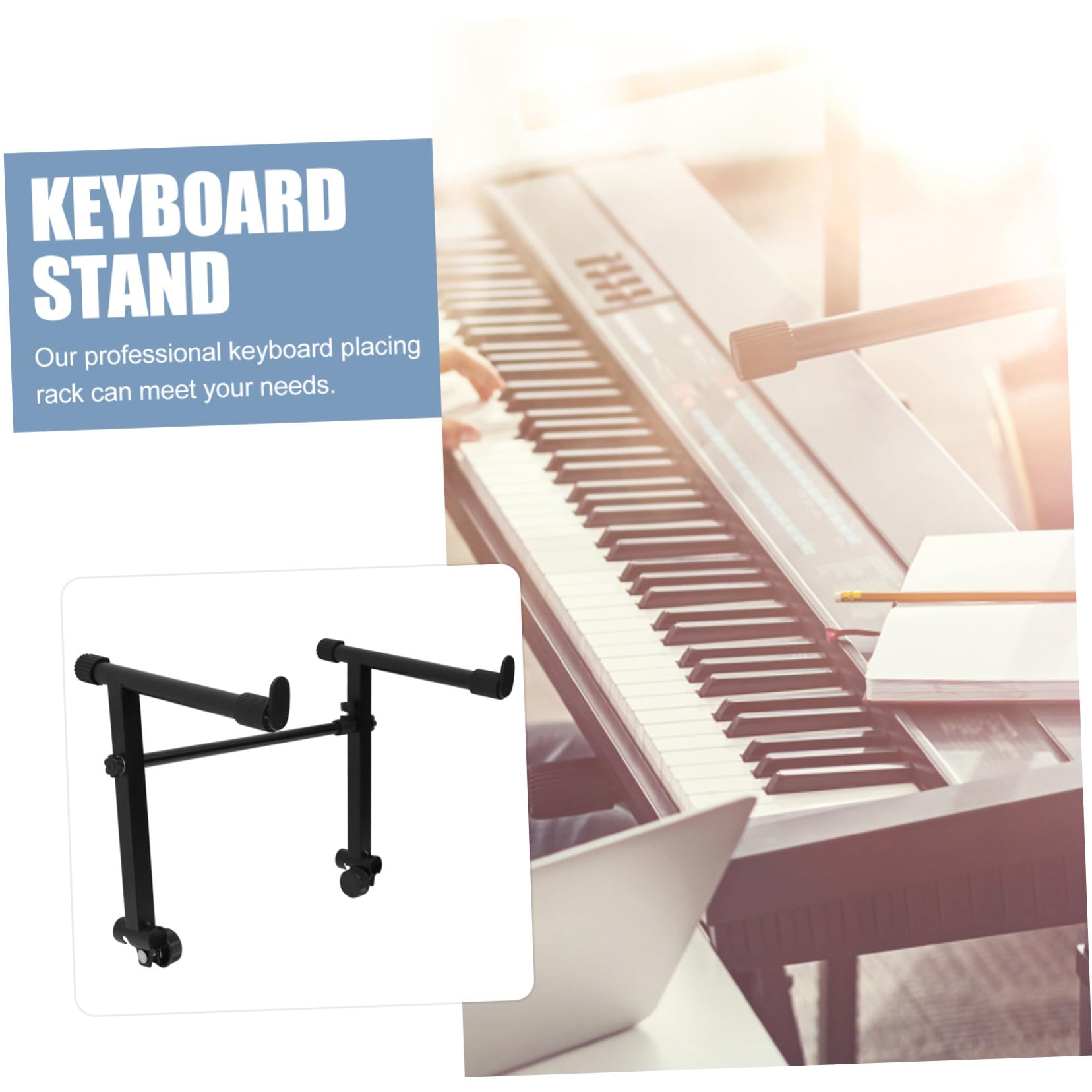 Supporto Tastiera Elettronica Altezza con Protezione Antiscivolo e Gomma Doppio Tubo per Pianola e Tastiera Musicale Portatile per Casa