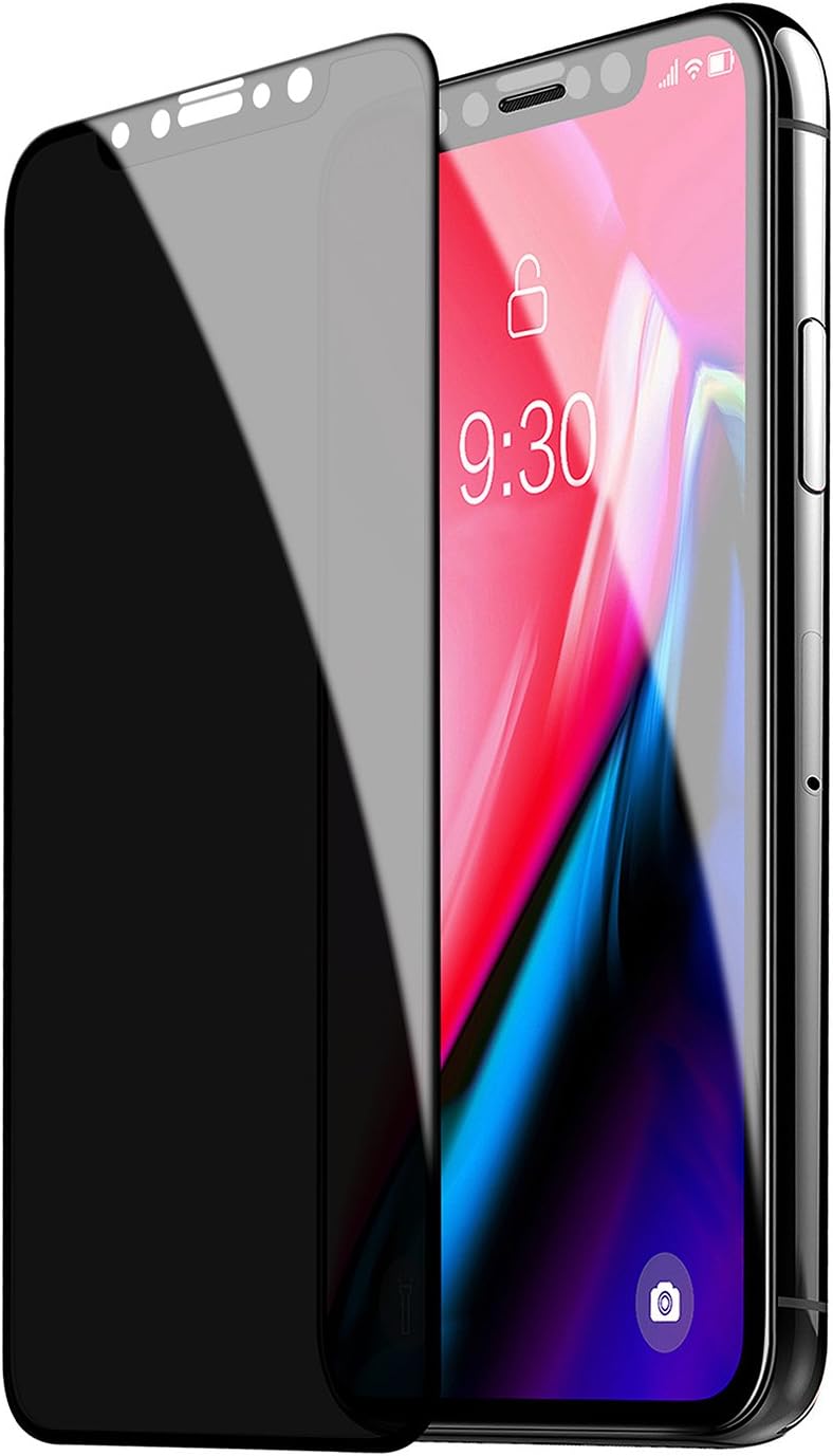 TECHO Privacy Screen Protector for iPhone 11 Pro/iPhone XS/iPhone X, [Full Coverage] [Case Friendly] [Super Clear] Anti-Spy 9H Hardness Tempered Glass Screen Protectors for Apple iPhone 11 Pro