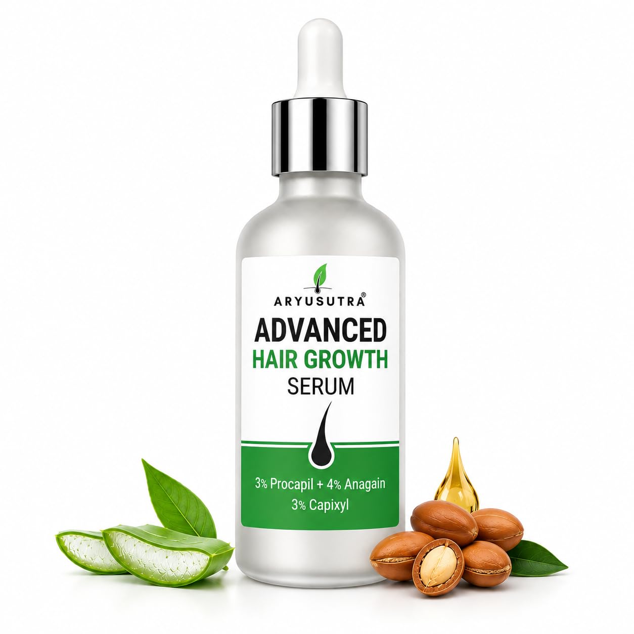 advanced hair growth serum, 3% procapil + 4% anagain | 3% capixyl formula, reduces hair fall, scalp nourishment, dropper bottle, natural ingredients
