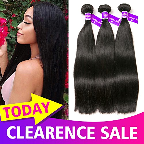 Ladiary tissage bresilienne lisse vierge tissage cheveux humain 10A Top Qualität cheveux naturel bresilienne 300g 14 16 18 pouce