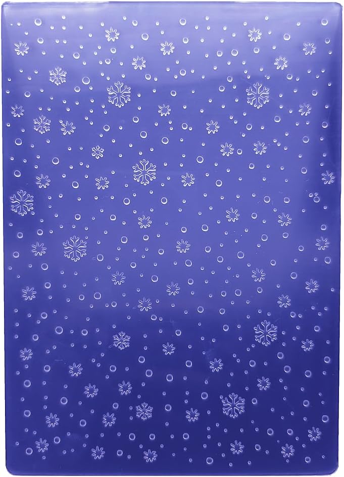 Plastic Embossing Folder 5x7 Inch Christmas Snowing Night Paper Crafts Plastic Textured Impressions for Card Making Scrapbooking