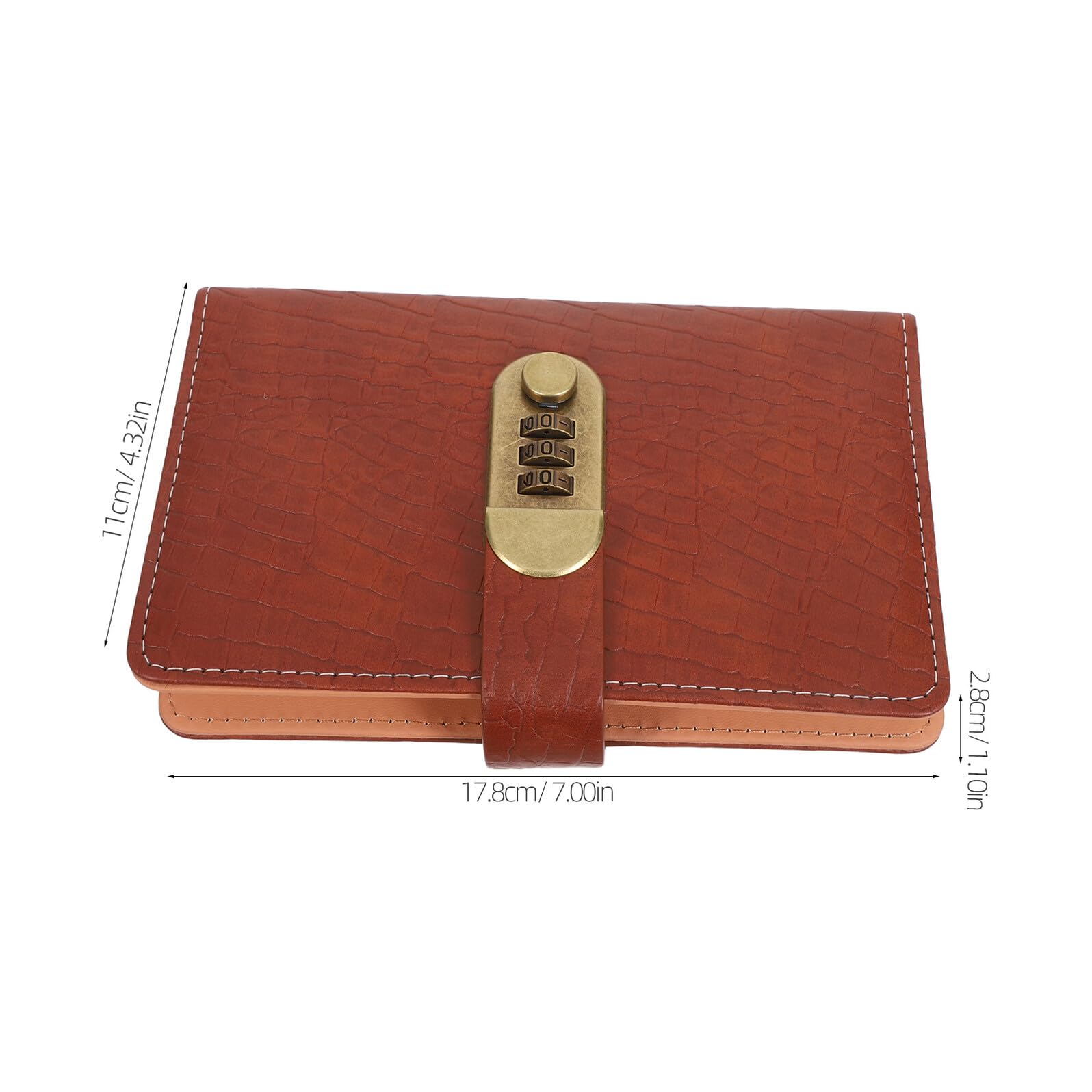 UKCOCO Carnet d'Épargne à Code Secret avec Cadenas 100 Enveloppes Numérotées Couverture en PU Motif Crocodile Marron Foncé Planificateur Budgétaire pour Gestion d'Argenté et Défis