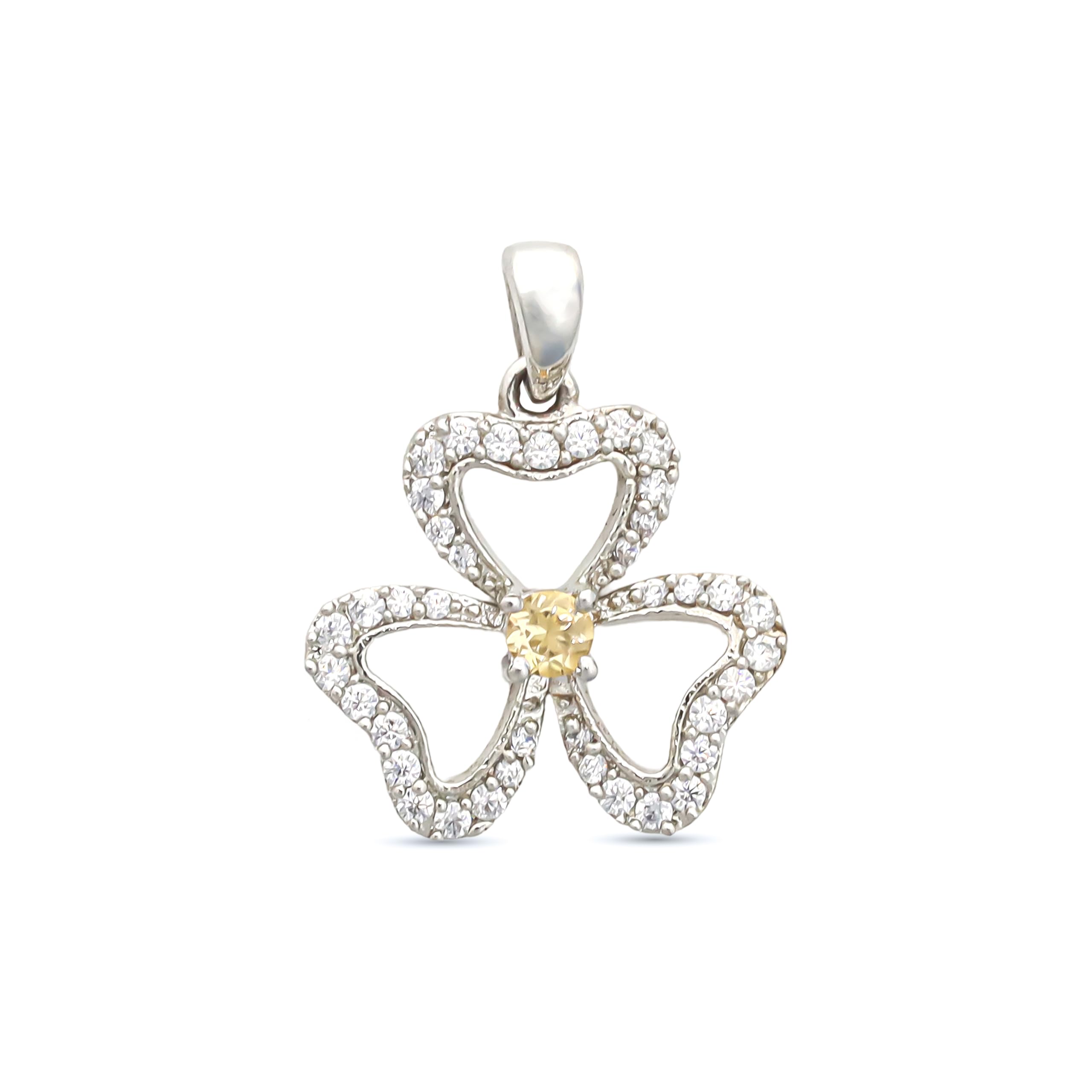 Pendentif en argent sterling 925 avec topaze impériale, taille ronde, 3 mm, pour femme, SP-624