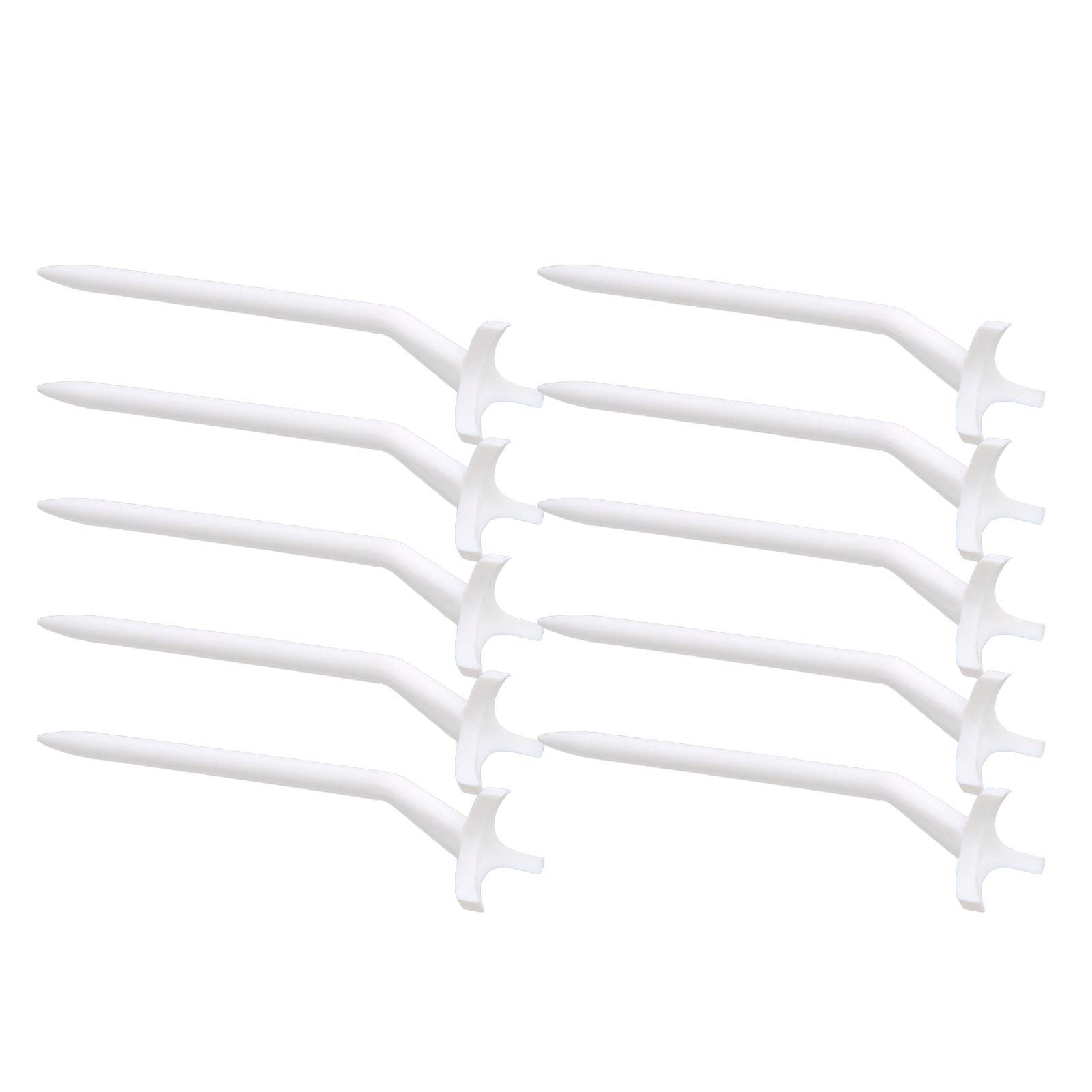 Vbestlife 10pcs Curved Tees, Plastic White Curved Tee Training Practicing Accessory