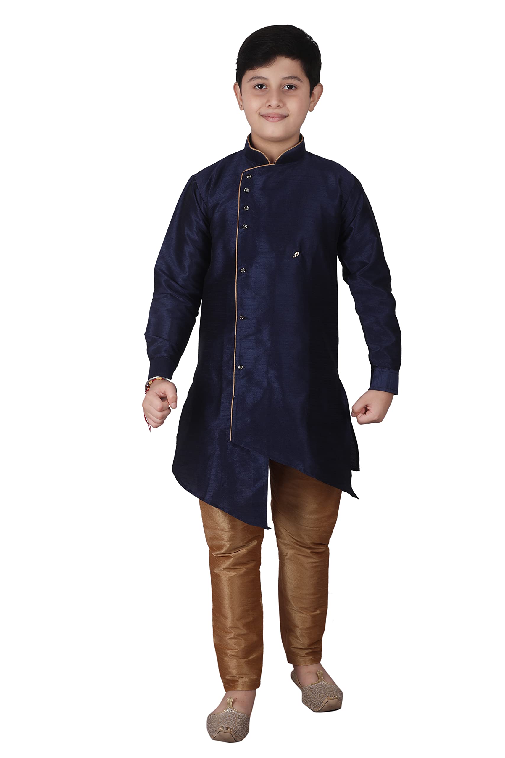 Kid's Silk Indian Traditional Wear Kurta Sets For Boys | Pack Of 1 (S-138)