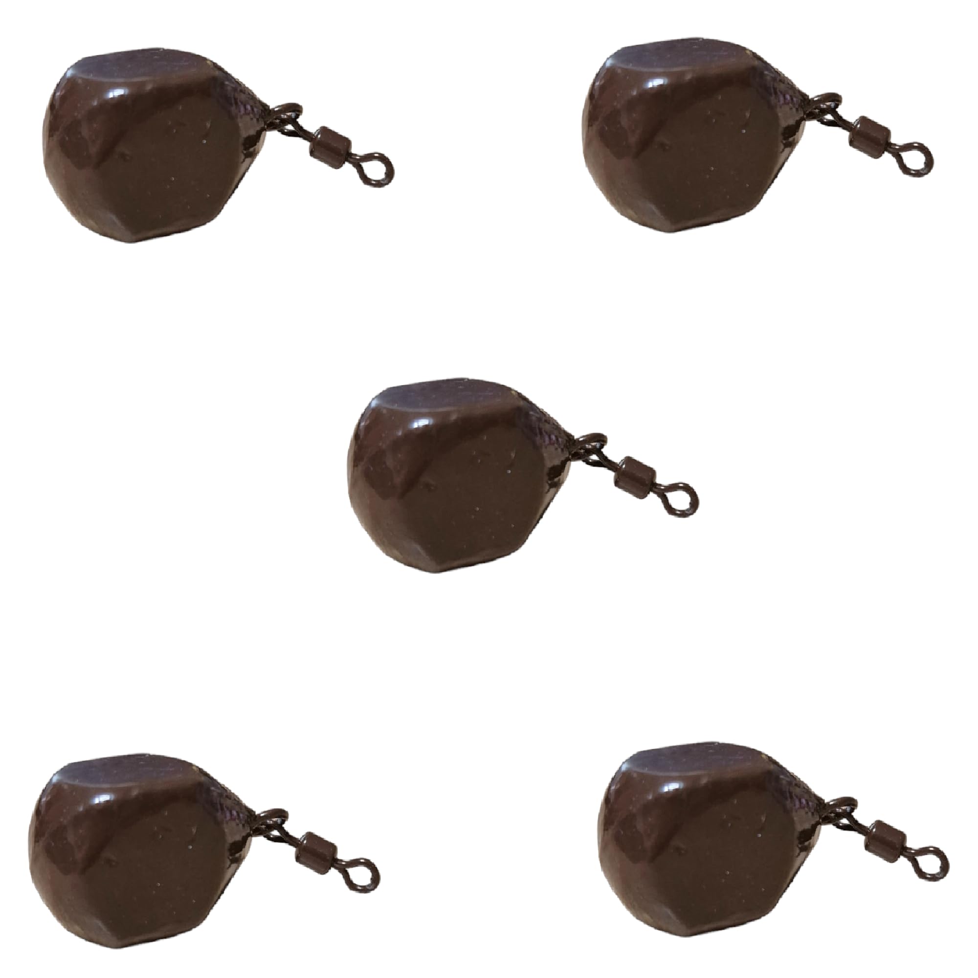 Lot de 5 Plombs de Base Cubiques de 100 g – Pêche Plate avec Émerillons – Kit de Plombs de Pêche – Pêche à la Carpe – Poids de Pêche à la Carpe