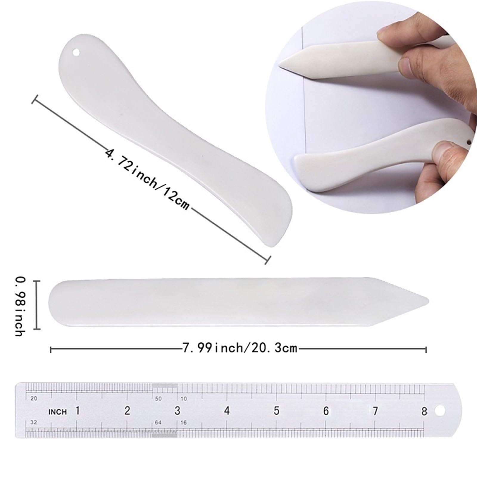 Juego De EncuadernacióN Para Libros Juego de herramientas for encuadernación manual, regla, aguja, hilo de coser, carpeta de puntuación con bordes, juego de carpetas de hueso(25pcs)