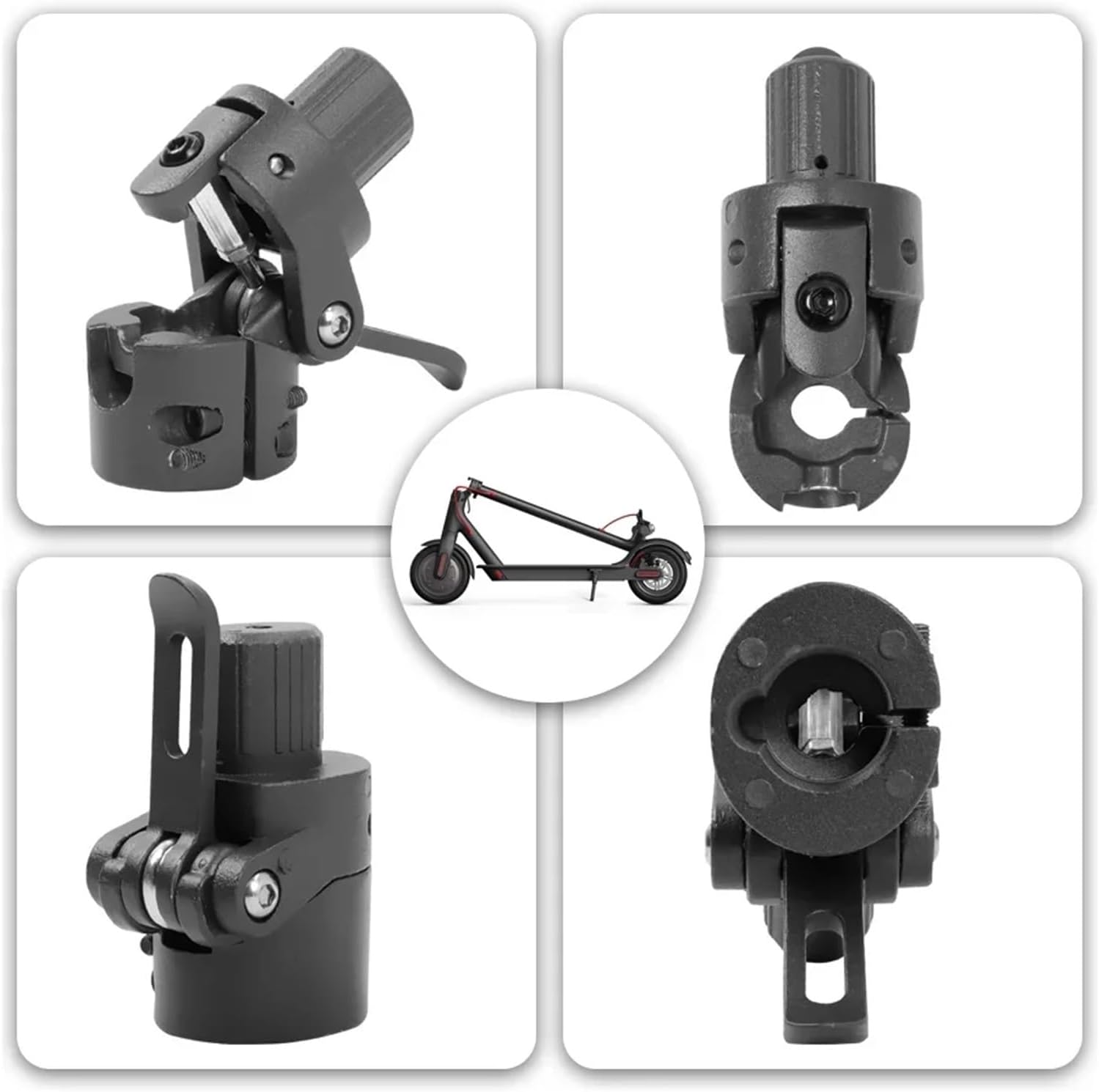 Scooter Parts Folding Rod Base Lock Scooter Parts Compatible with Xiaomi M365 Aluminum Alloy M365 Electric Scooter Tackles Folding Pole Base(Black)