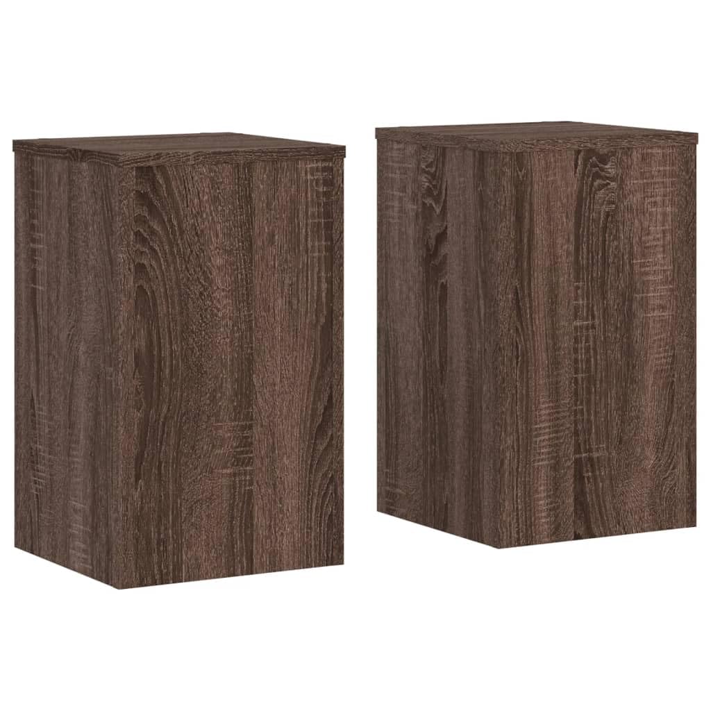 vidaXL Plant Stand 2 pcs Brown Oak 30 x 30 x 50 cm Engineered Wood