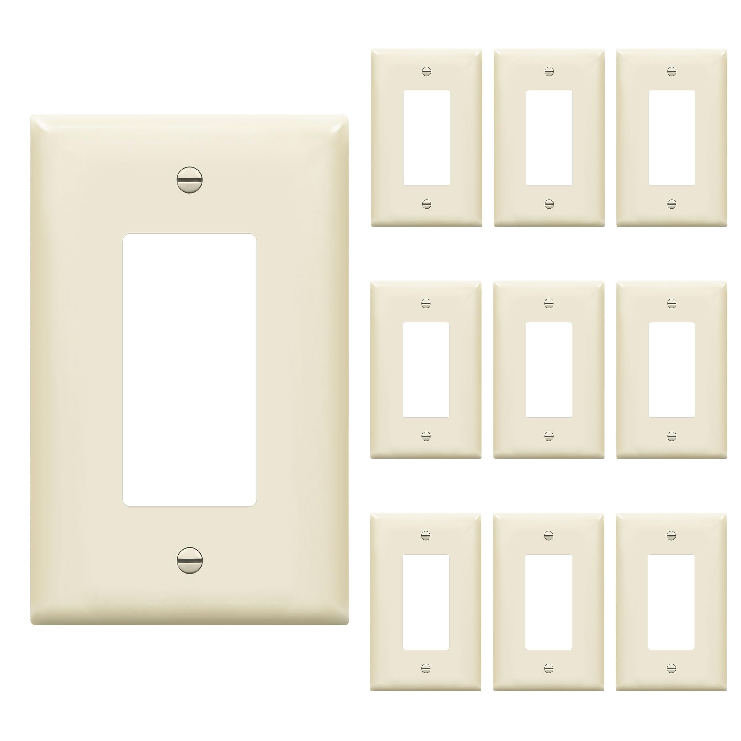 ENERLITES 1-Gang Mid-Size Decorator Switch Outlet Wall Plate, 10 Pack
