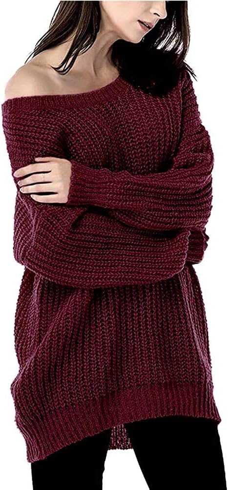 ARJOSA Women's Fall Sweaters Pullover Oversized Crew Neck Long Sleeve Knit Sweater Tunic Tops - Image 4