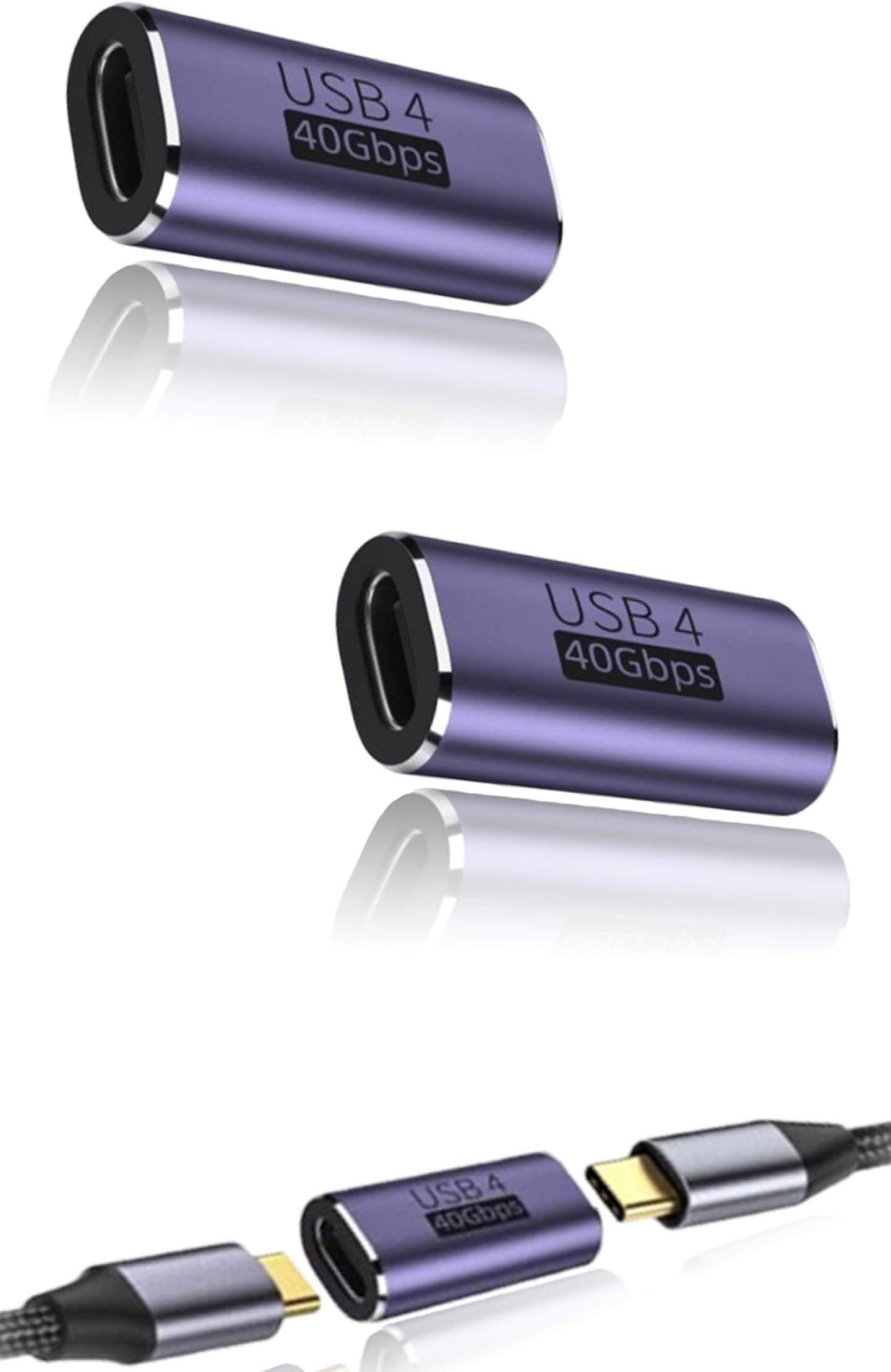 – USB C Female to Female Adapter, 2 Pack USB Type C Coupler, Compatible with Thunderbolt 4/3 Support up to 40Gbps Data Transfer, 100W Power Delivery, and 8K@60Hz Video Pass-Through, More Type C Devices