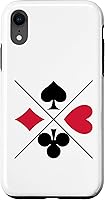 Vista 24 de Funda para iPhone 16 Poker Card Game Symbols Spades Check Cross Heart Games Cards Case