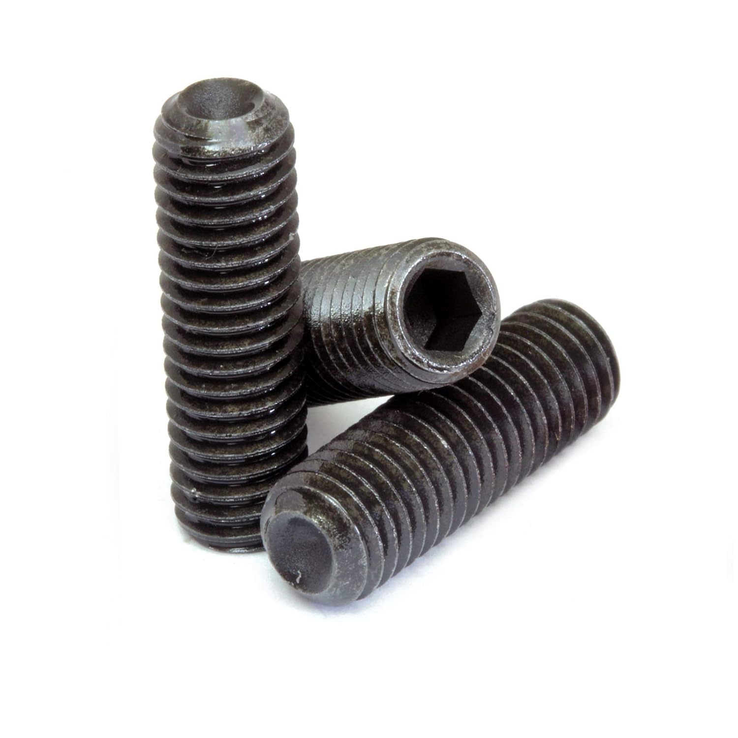 MonsterBolts - M4 x 16mm Cup Point Set Screws, DIN 916, Alloy Steel, Black Oxide, 10 Pack