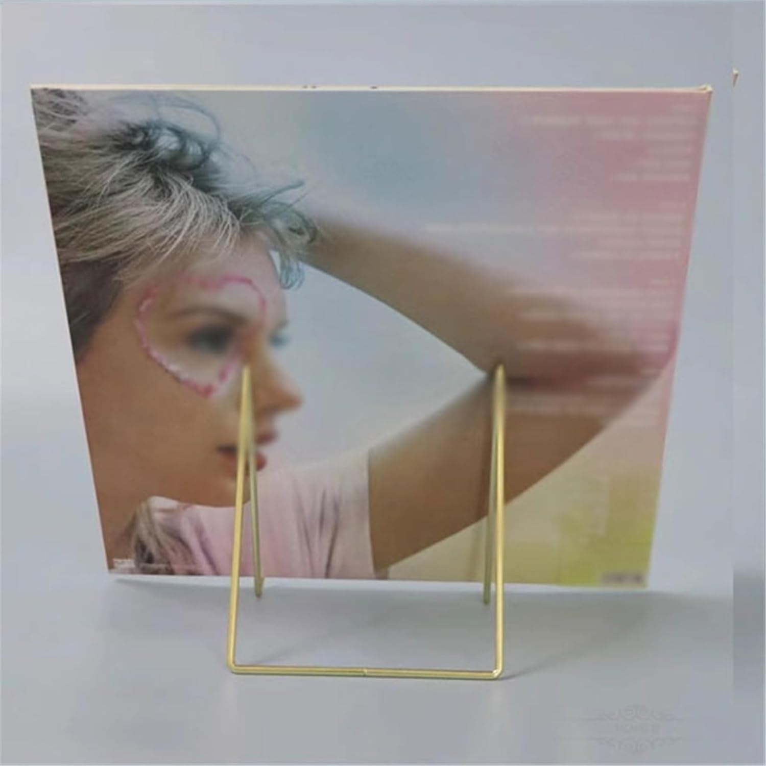 CD Storage Rack Tabletop Open Iron Vinyl Record Holder CD Albums Display Rack for Home Office Lounges