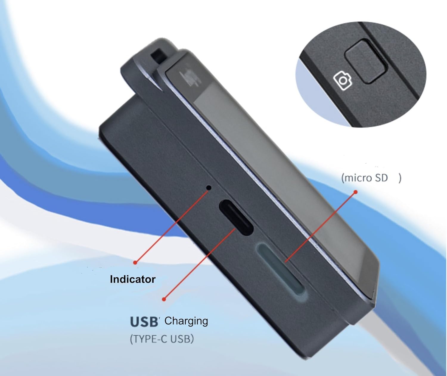 Vividia MM-240 Portable Digital Magnifier, 2.4" LCD Screen, 7x-19x Magnification with LEDs/Blacklight & Rechargeable Battery