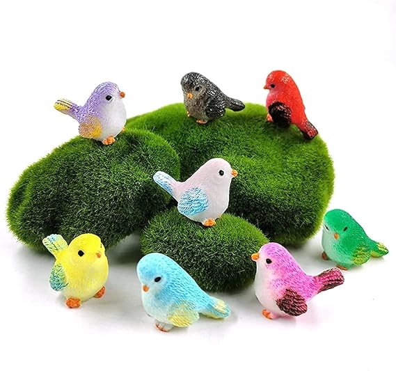 LEBERY 8pcs Mini Bird Figurines Toy Bird Figures Kids Birds