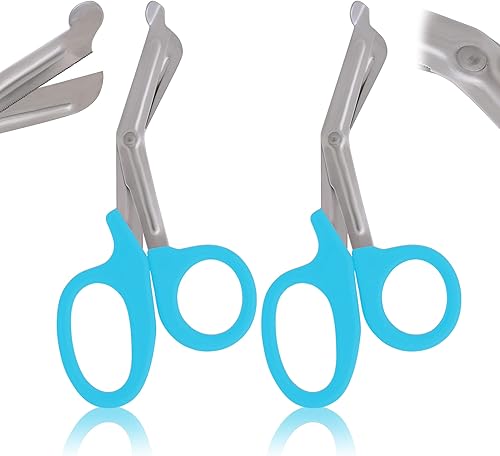 2 PCS PARAMEDIC UTILITY BANDAGE FIRST AID STAINLESS STEEL TRAUMA EMT EMS SHEARS SCISSORS 7.25' TEAL ODM
