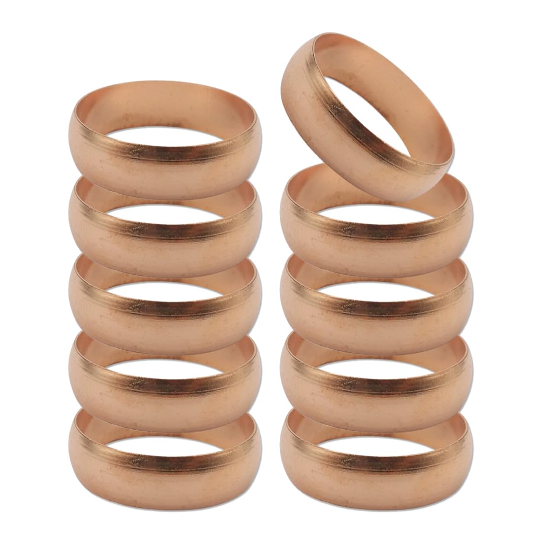 Lawaleishe Gold 10Pcs Copper Compression Olives, Tube Od Brass Sleeves Ferrules, Copper Ferrule Fitting Compression Fitting Assortment Kit For Air Water Gas Pipe (22Mm)