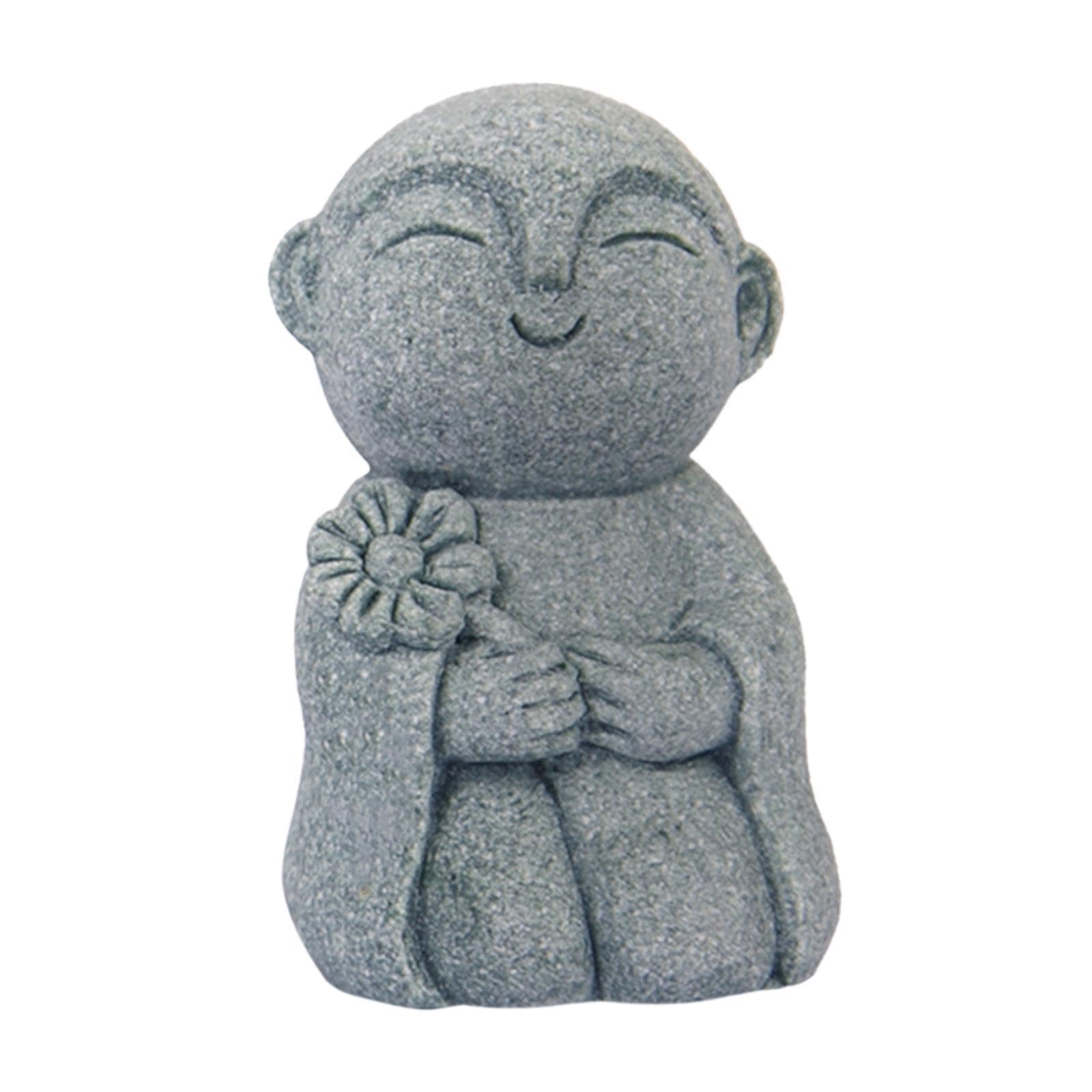 TWISAXC Small Monk Figurine Buddha Statue Decor Crafts For Desk Sculpture Gift Home Buddha Statue Small Monk Figurine Decor Art, Style F