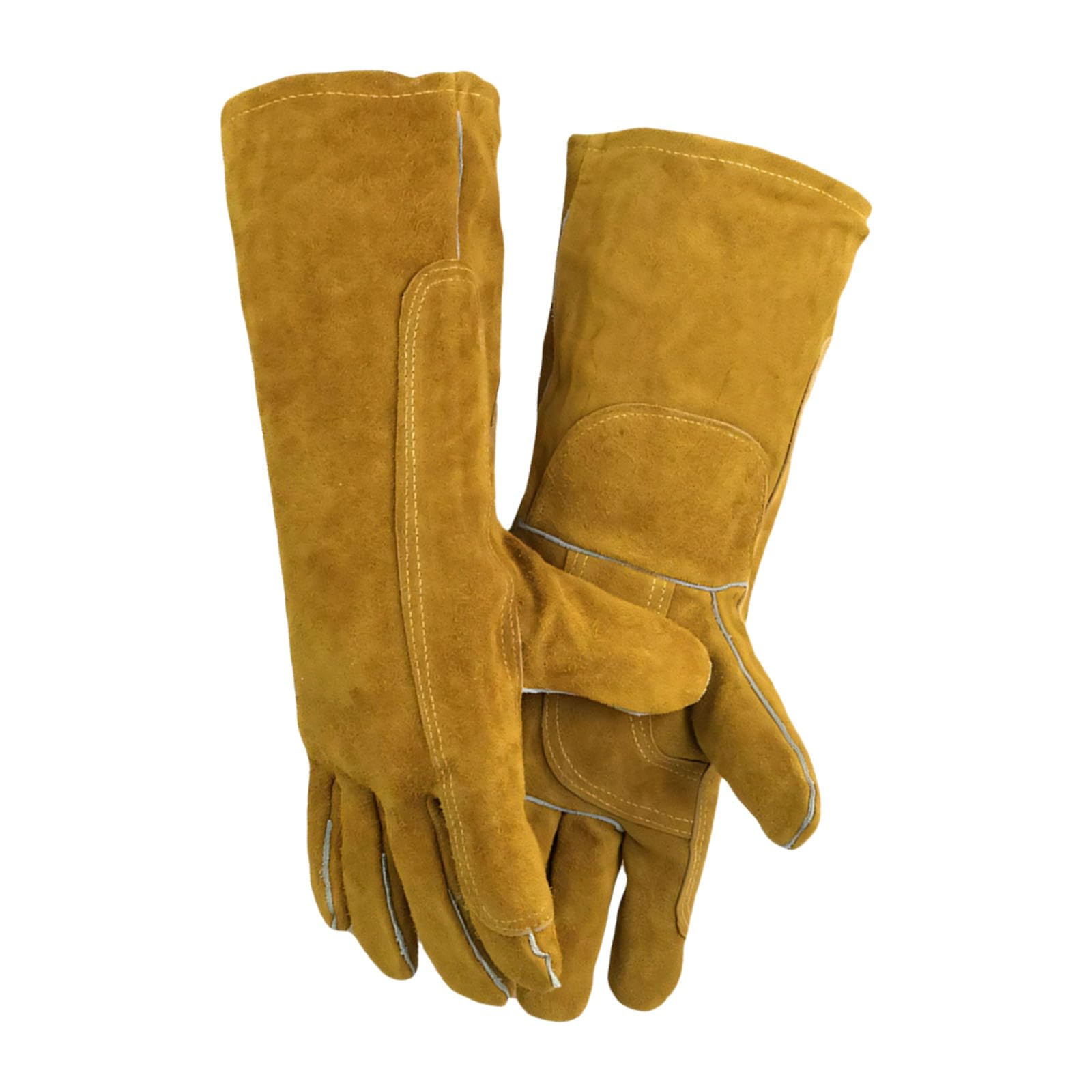 Ljmyy Double Layer Leather Welding Gloves Long Soft Anti Scald for Welding Protective Work Gloves Gardening