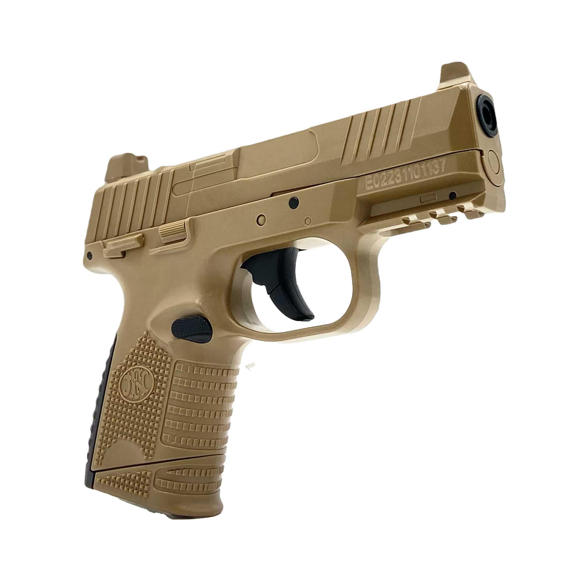 Confezione Pistola a Pallini Airsoft FN Herstal 509 Compact MRD FDE Spring/Materiale: plastica ABS/Potenza 0,2 Joule/Fornita con Accessori