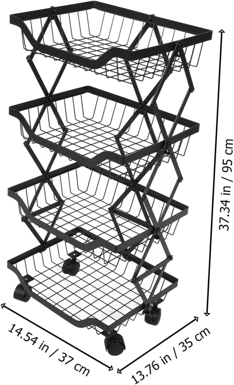 1ピーシー折りたたみ式多収納ラック 段キャスター付きキッチンシ