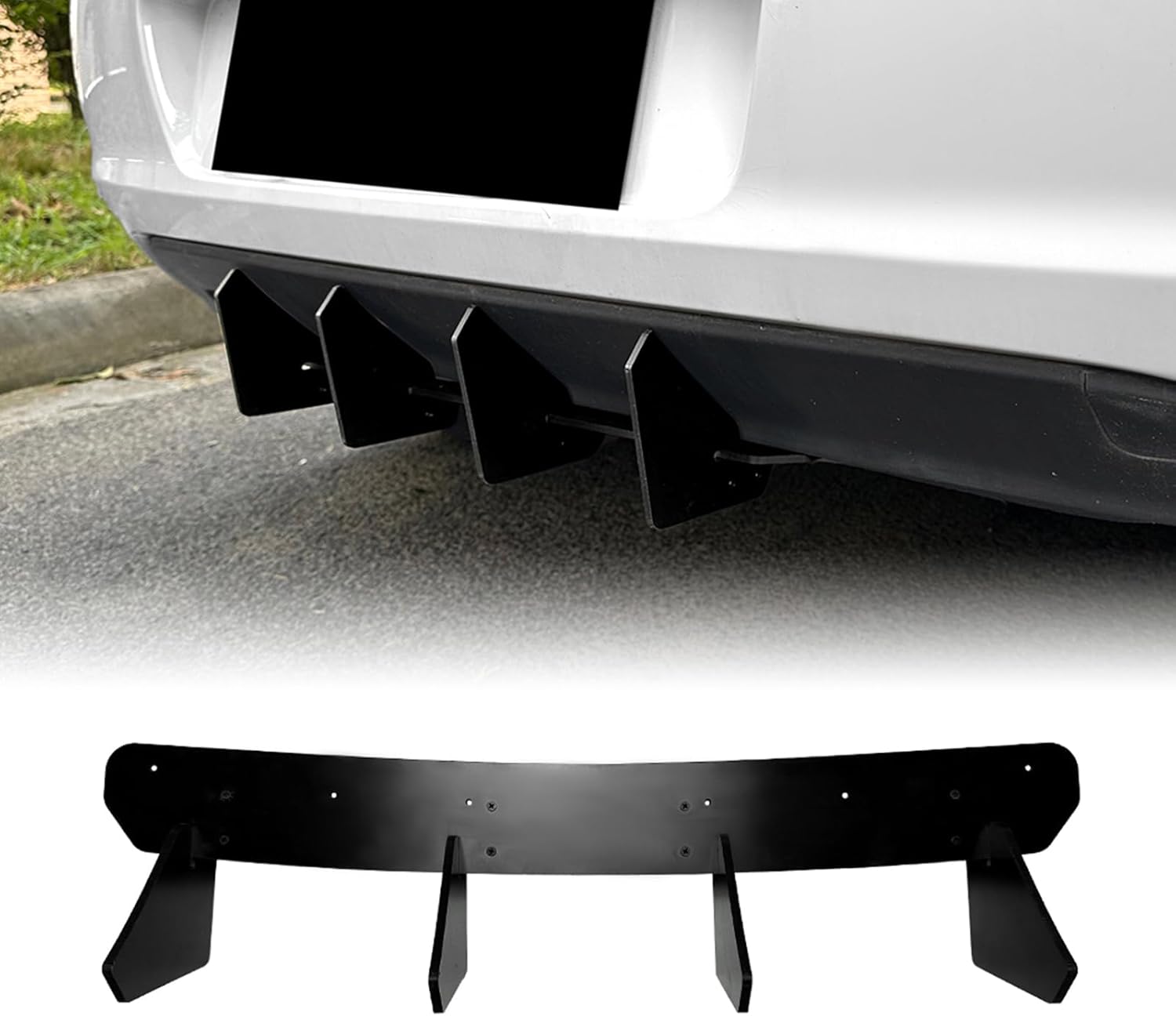 Car Rear Bumper Diffuser Lip Body Kit For Volkswagen Golf 6 MK6 2008-2013 Glossy Black