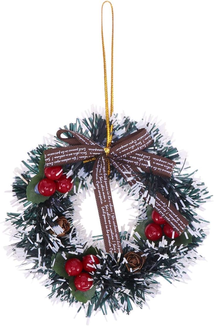 ホームパーティーのためのミニクリスマスリース飾りpvcクリエイティブハンギングクラシックテーマペンダントドア装飾ギフト 大人気