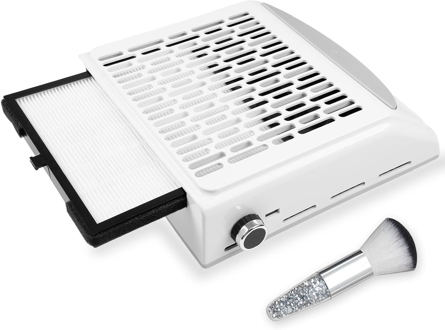 BQAN Nail Dust Collector with Dust Brush, 80 W Dust Collector Nail Salon Electric Nail Dust Suction Machine for Acrylic Nails Polishing, Vacuum Dust Fan Manicure Tool