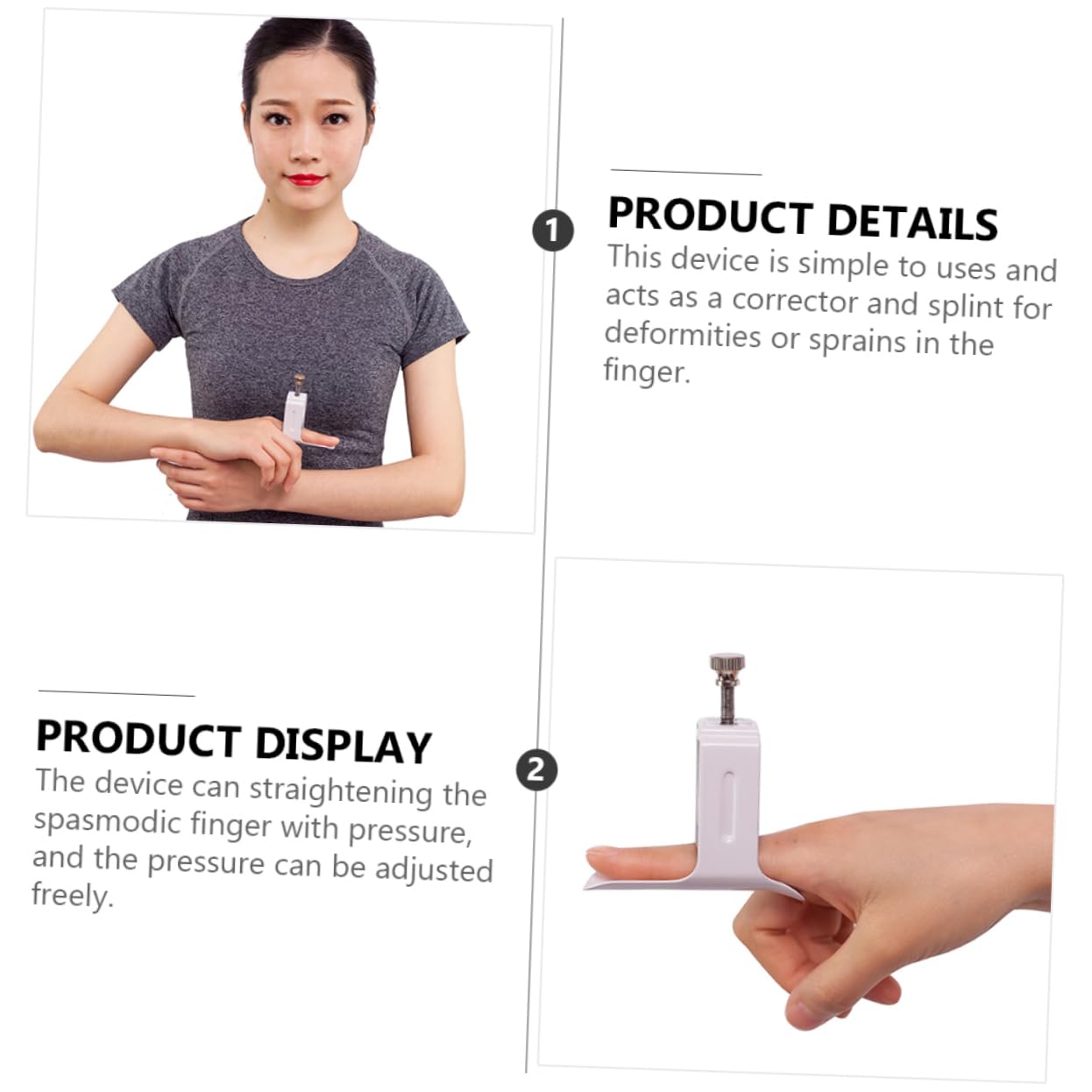 Practical Finger Straightener with Adjustable Pressure, Metal Foam Splint