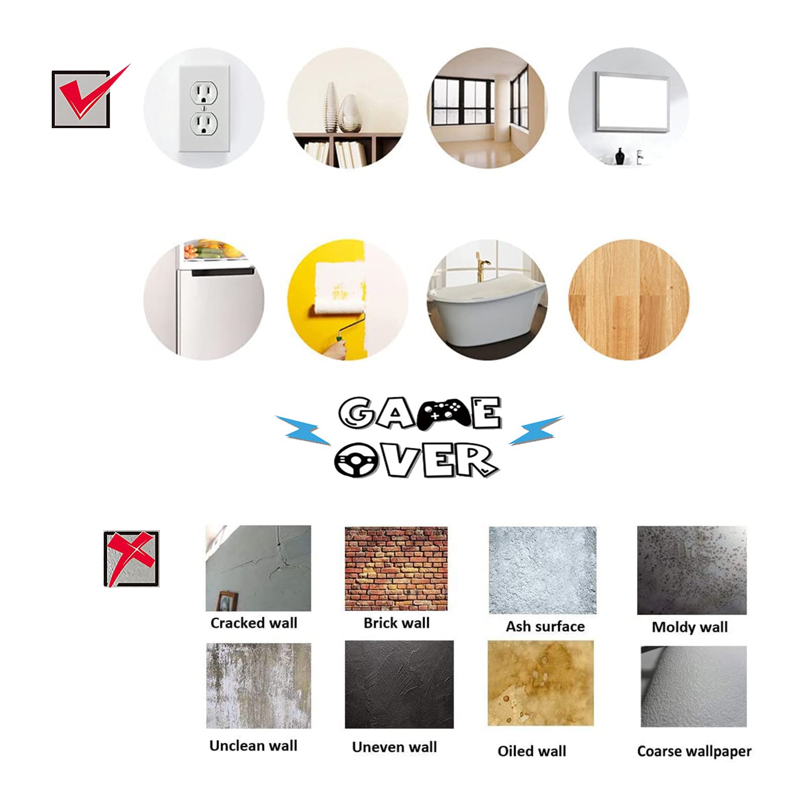 Juego De Pegatinas De Pared, Pegatinas de Pared de Controlador de Jugador Wall Stickers for Kids Decoracion, 13.7 * 9.8in, Décoration DIY pour Salon, Salle de Jeux, Mur, Porte Vitrée