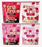 Chocolate Covered Fruit Freeze Dried Tru Fru’s Real Fruit, Snacks, Gluten Free - Strawberries, Raspberries in Dark Chocolate & Strawberries, Raspberries in Creme - 3.4 oz (Pack of 4)