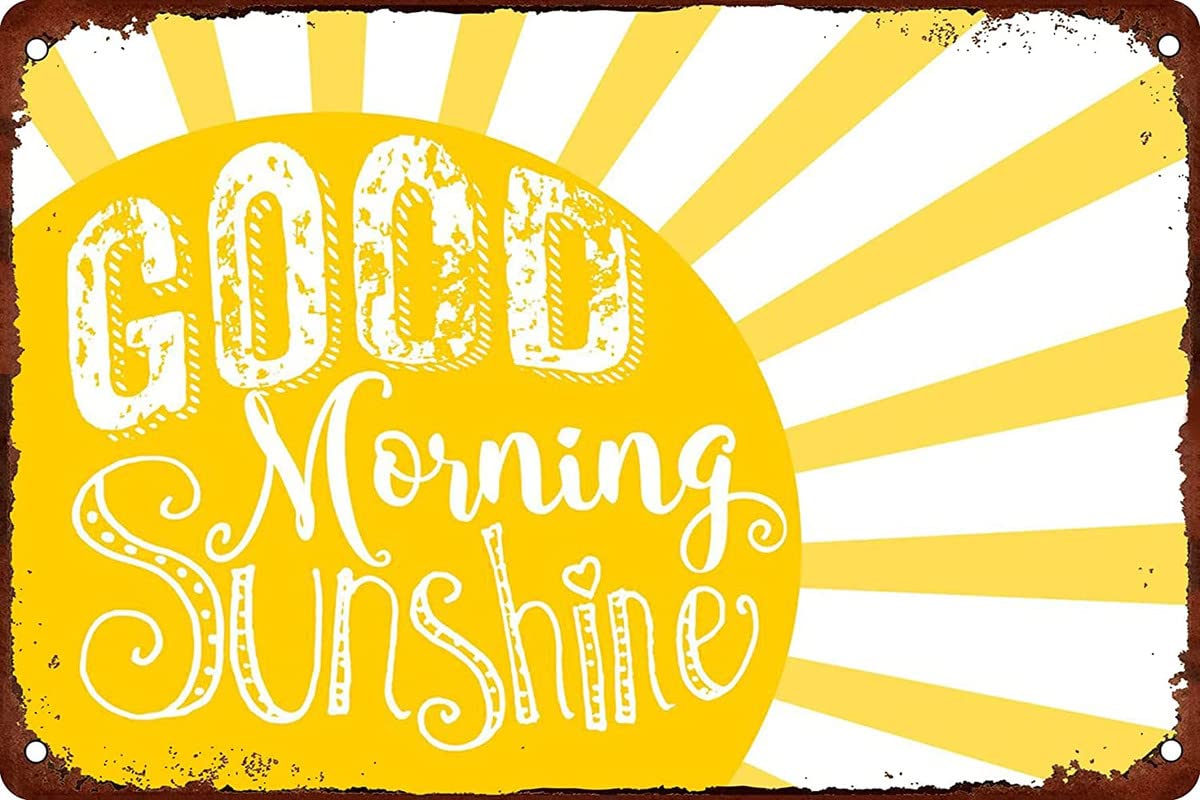 Ensound A10 6"X8" Good Morning Sunshine Tin Sign Retro Vintage Metal Sign Wall Decoration Metal Poster Kitchen Farm Restaurant