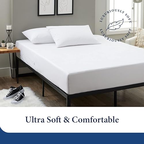 Vista 3 de Cosy House Collection Funda protectora de colchón impermeable de bambú de lujo con cremallera, protección contra manchas de alta calidad, funda sin