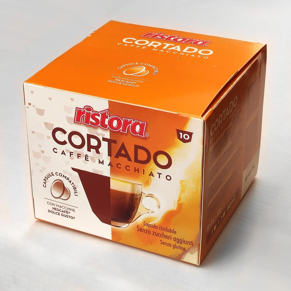 Ristora - 160 Cápsulas compatibles con Dolce Gusto, preparadas para bebidas con sabor a cortado, café Macchiato originales