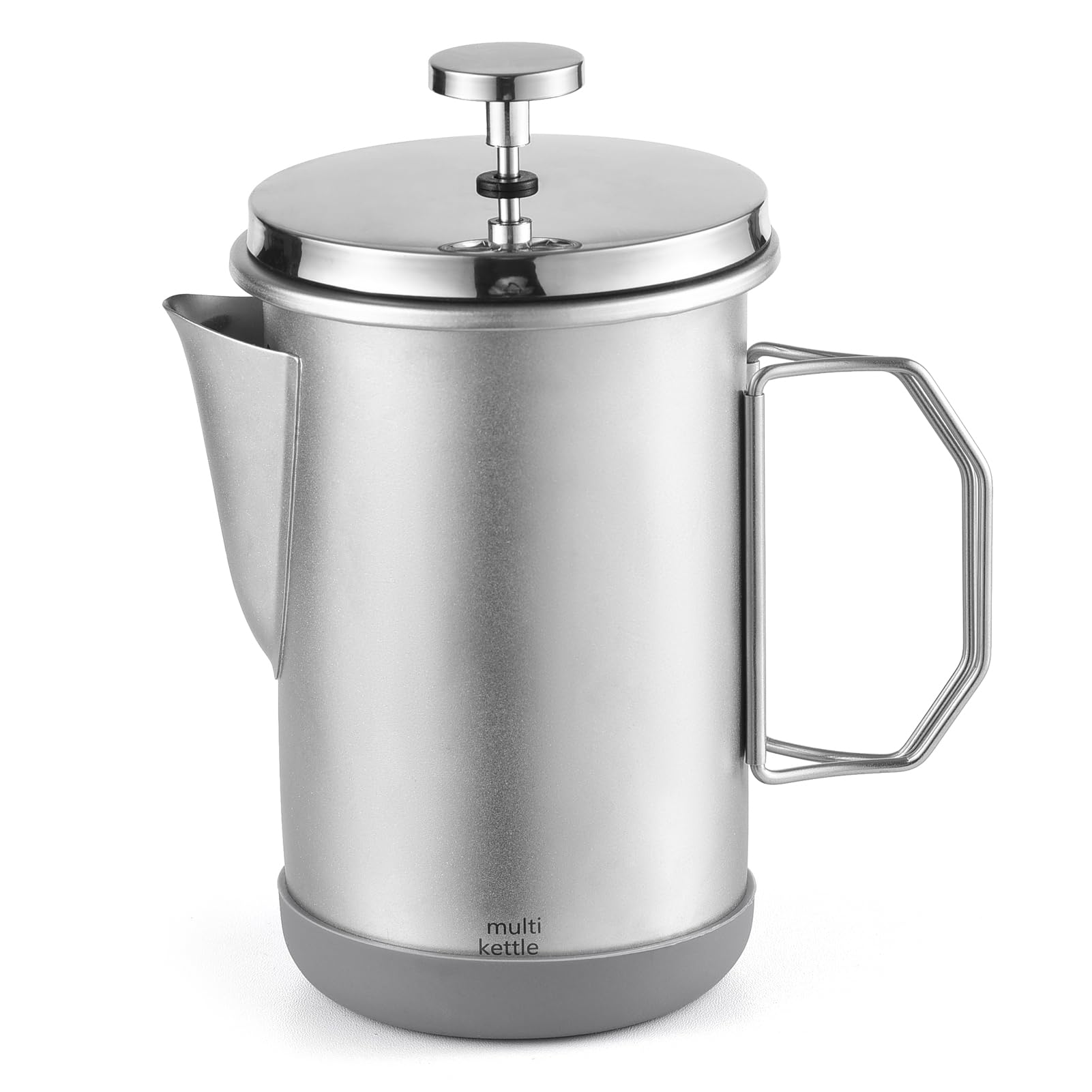 Zoeyilan French Press Coffee Maker 33oz, Stainless Steel French Press Coffee Tea Maker, Insulated Large Capacity Tea Presses with Foldable Handle for Home Kitchen Caming Loose Tea (Silver)