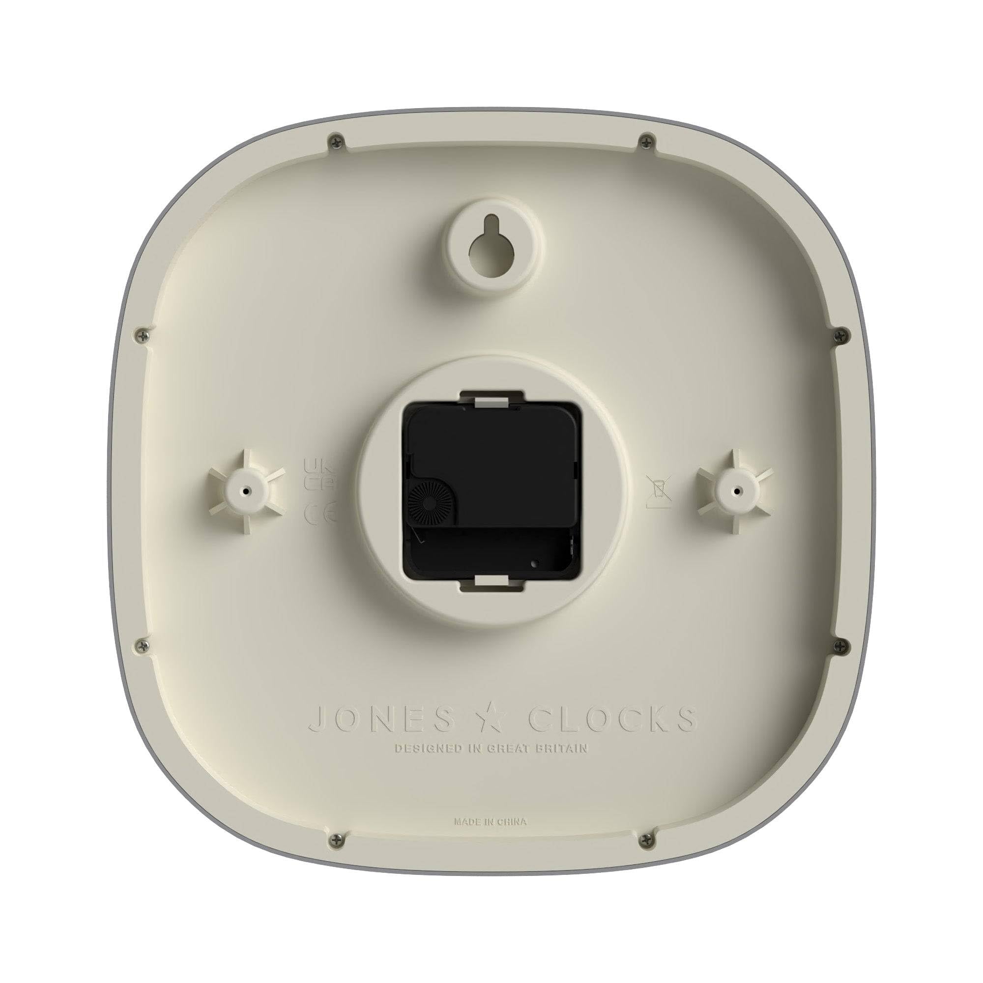 JONES CLOCKS® Sprite Wall Clock | Modern Retro Rounded Square Clock | 10 inch | Mustard Yellow | Easy to Read Numbers | Perfect for Kitchen or Office