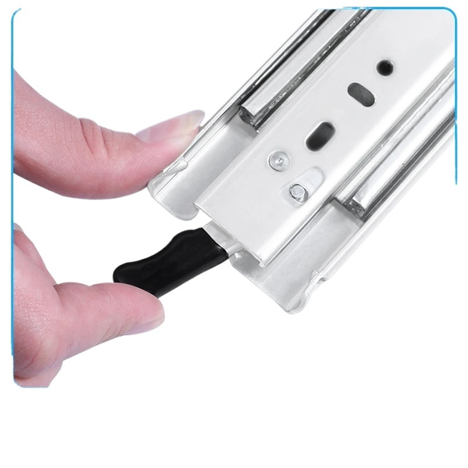 Guide for cassetti a 3 pieghe ad estrazione totale | 1 paio di guide con cuscinetti a sfera da 260 libbre di carico con funzione di blocco(12inch(150Lb))