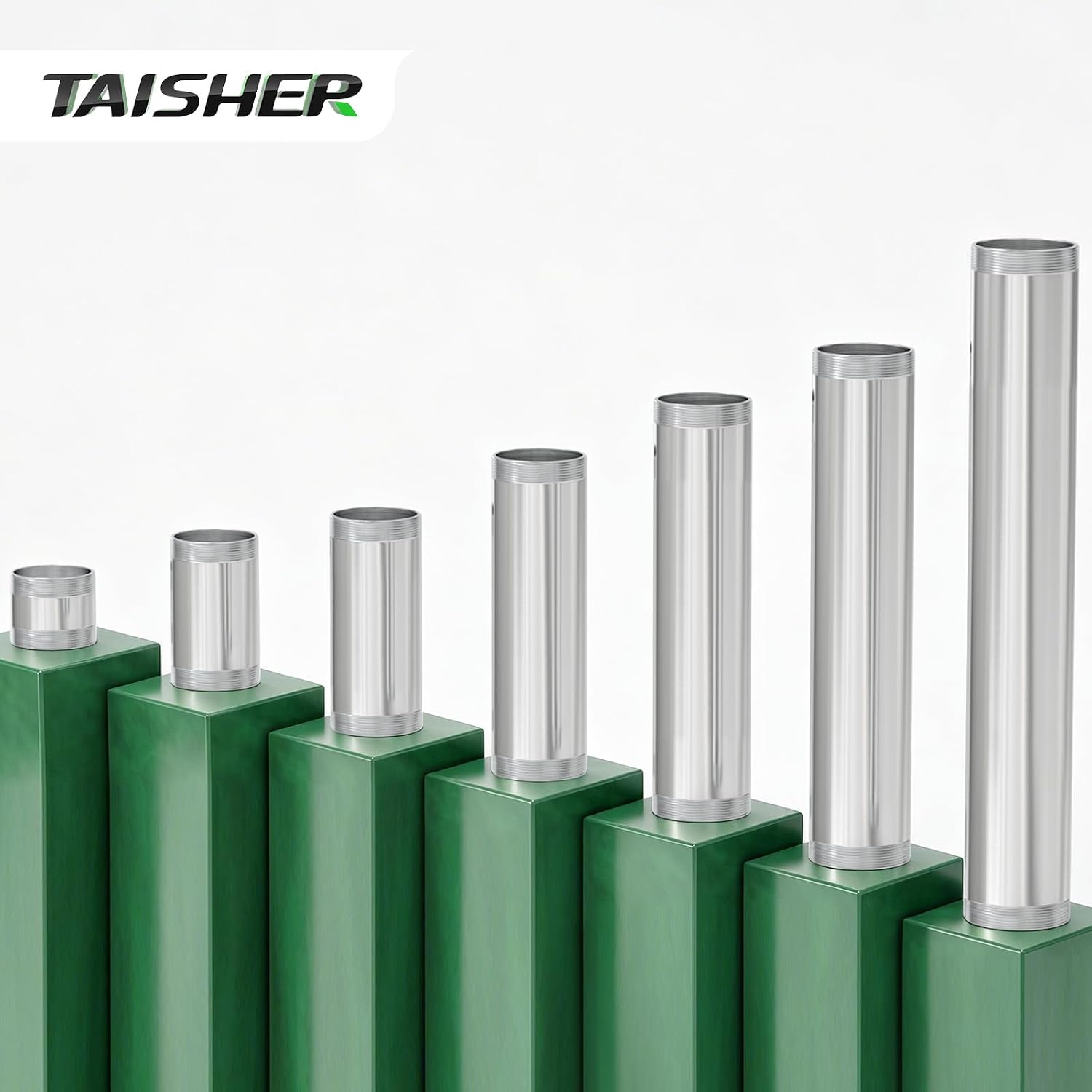 TAISHER 2PCS Stainless Steel Pipe Fittings, 1-1/2" NPT Male x 1-1/2" NPT Male Threaded, 4" Length Nipple Cast Pipe