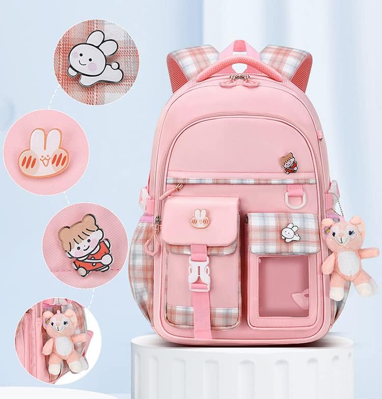 Miniatura 3 de Aeafvot Linda mochila de viaje para niñas, mochila escolar multifuncional duradera con muñeca, Azul Con Muñecas, Mochilas de viaje