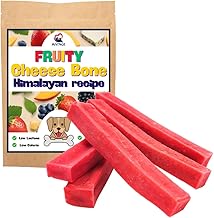 Ani'Nat Käse-Kauknochen für Hunde, Erdbeergeschmack und Rot, langanhaltend, 100% natürlich, Himalaya-Käse-Rezept, Größe M, 5er-Pack – unterstützt Zahngesundheit und hilft bei Arthrose product image