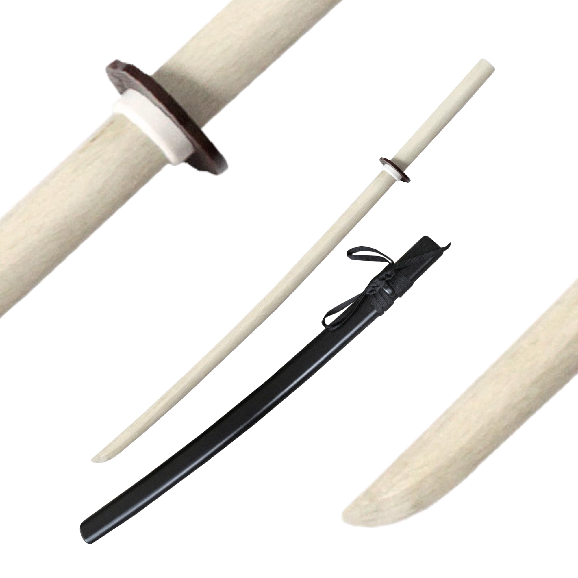 DEPICE Set Bocks Chêne Blanc avec Saya - Iaido, Aïkido, Kenjutsu, Kendo - Longueur 101 cm