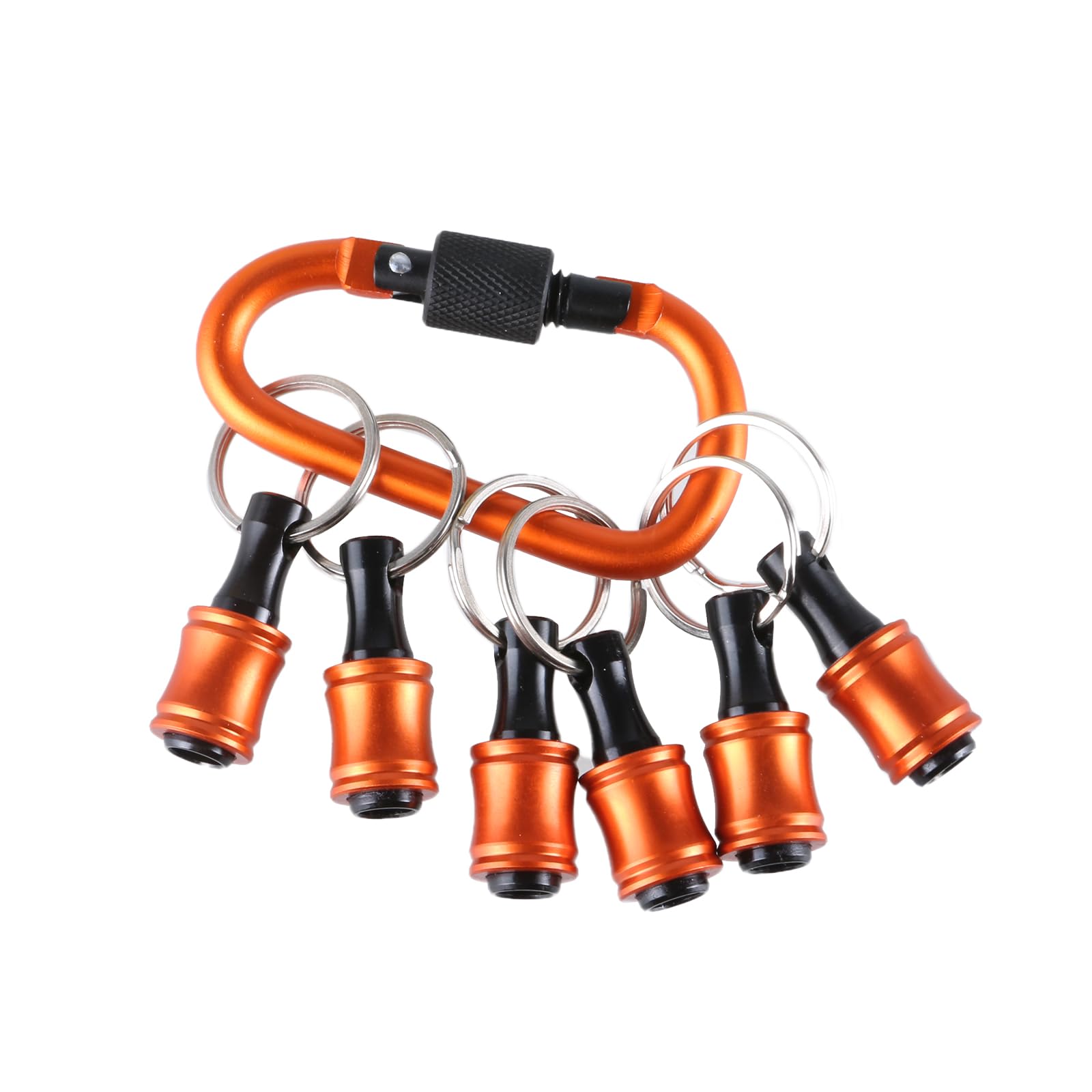 Tsophreniq Multicolor 6Pcs Bits Holders 1 / 4Inch Hexagon Shank Screwdriver Holder Driver Drill Keychains Extension Screwdriver Keychains