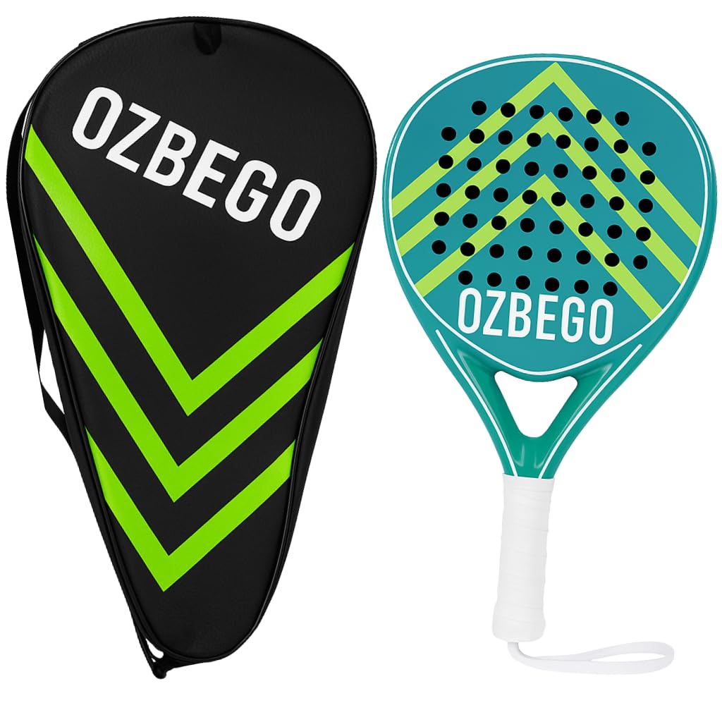 Set di racchette da padel in carbonio con custodia, 2 overgrips, cinturino da polso e pellicola protettiva – leggero e durevole – per principianti e esperti